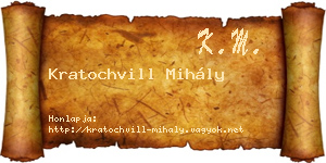 Kratochvill Mihály névjegykártya